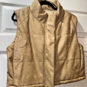 Promesa Leather Vest - Taupe/Tan/Beige